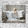 Load image into Gallery viewer, Custom Dog ArtLuxurious Labradoodle Bubble Bath Canvas - Pampered Pup Bathroom Decor
