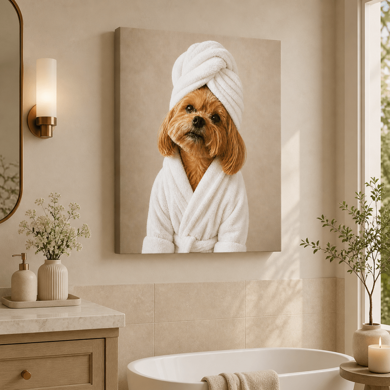 Custom Dog ArtLuxury Custom Dog Spa Portrait – Personalized Dog Art From Your Photo