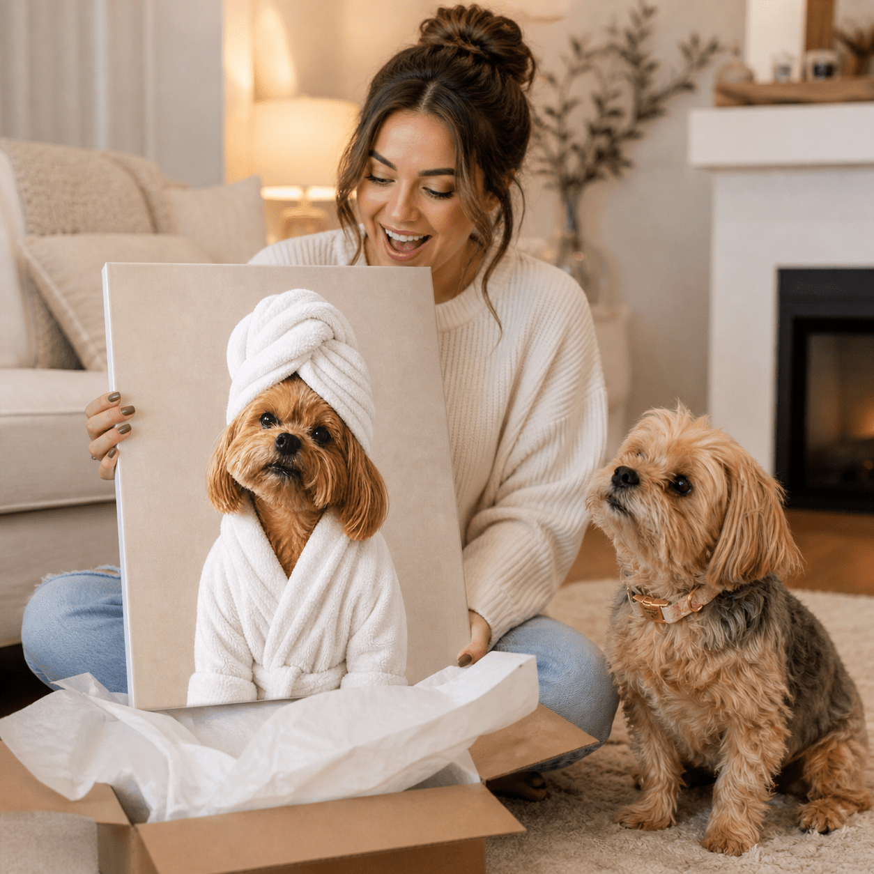 Custom Dog ArtLuxury Custom Dog Spa Portrait – Personalized Dog Art From Your Photo