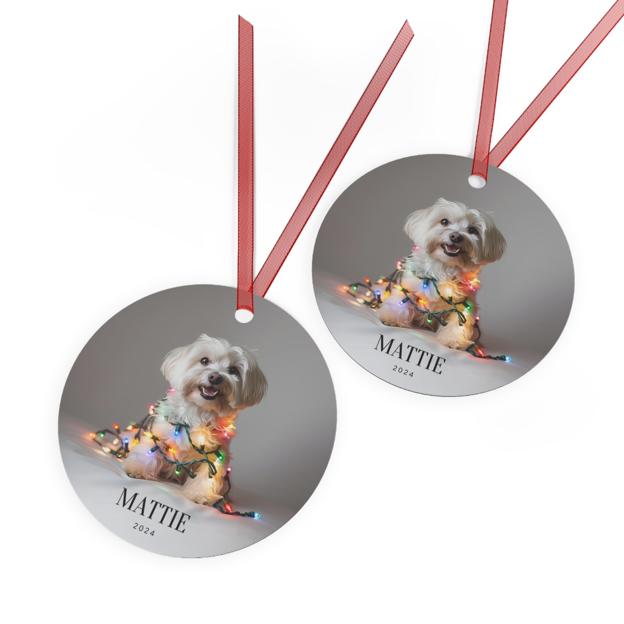 Custom Dog ArtMaltese Christmas Ornament | Personalized