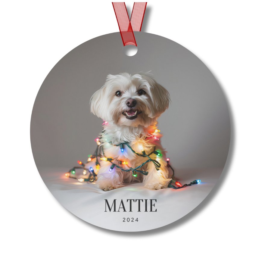 Custom Dog ArtMaltese Christmas Ornament | Personalized