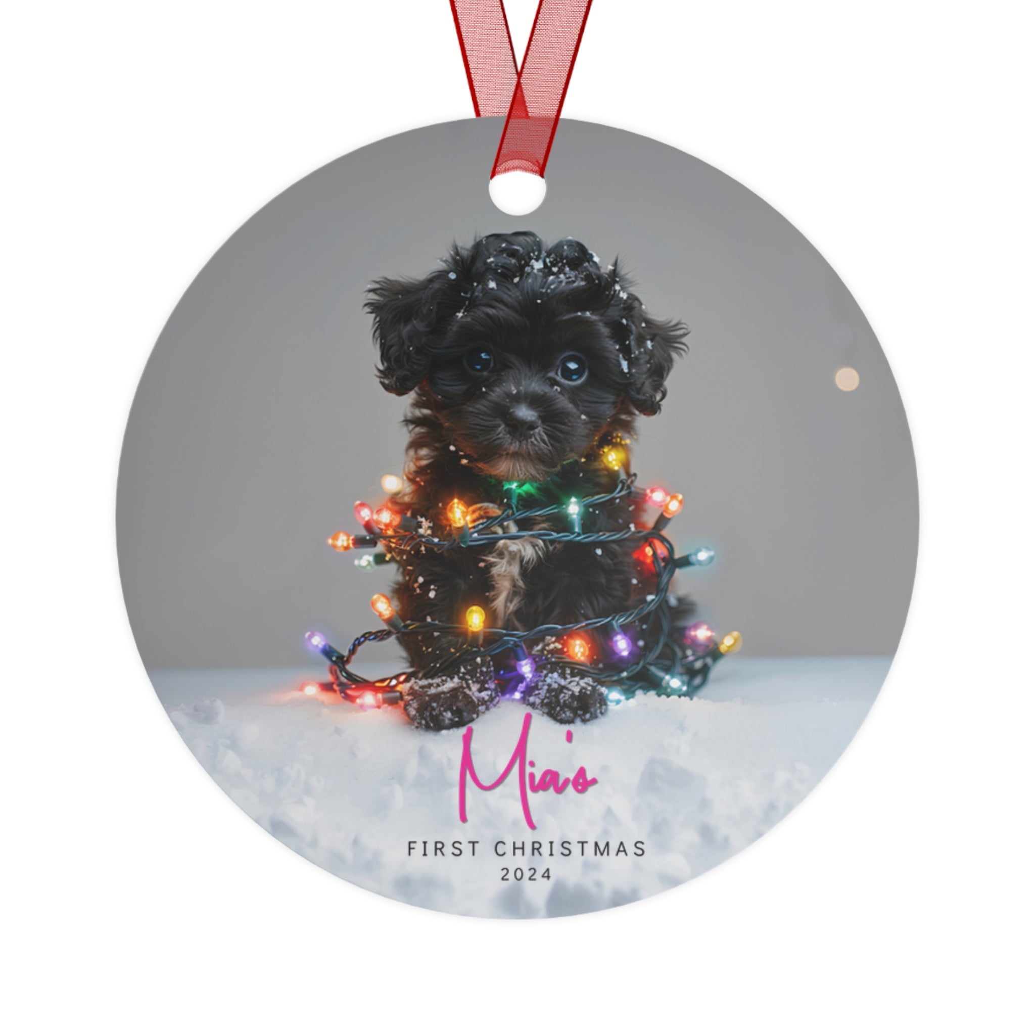 Custom Dog ArtMaltipoo Puppy Christmas Ornament | Personalized