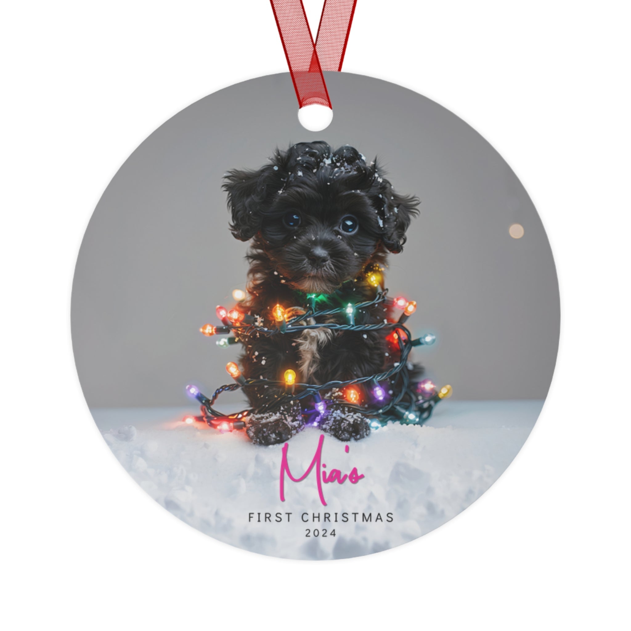 Custom Dog ArtMaltipoo Puppy Christmas Ornament | Personalized