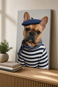 Load image into Gallery viewer, Parisian Charlie Bear canvas styled on a console table vignette.
