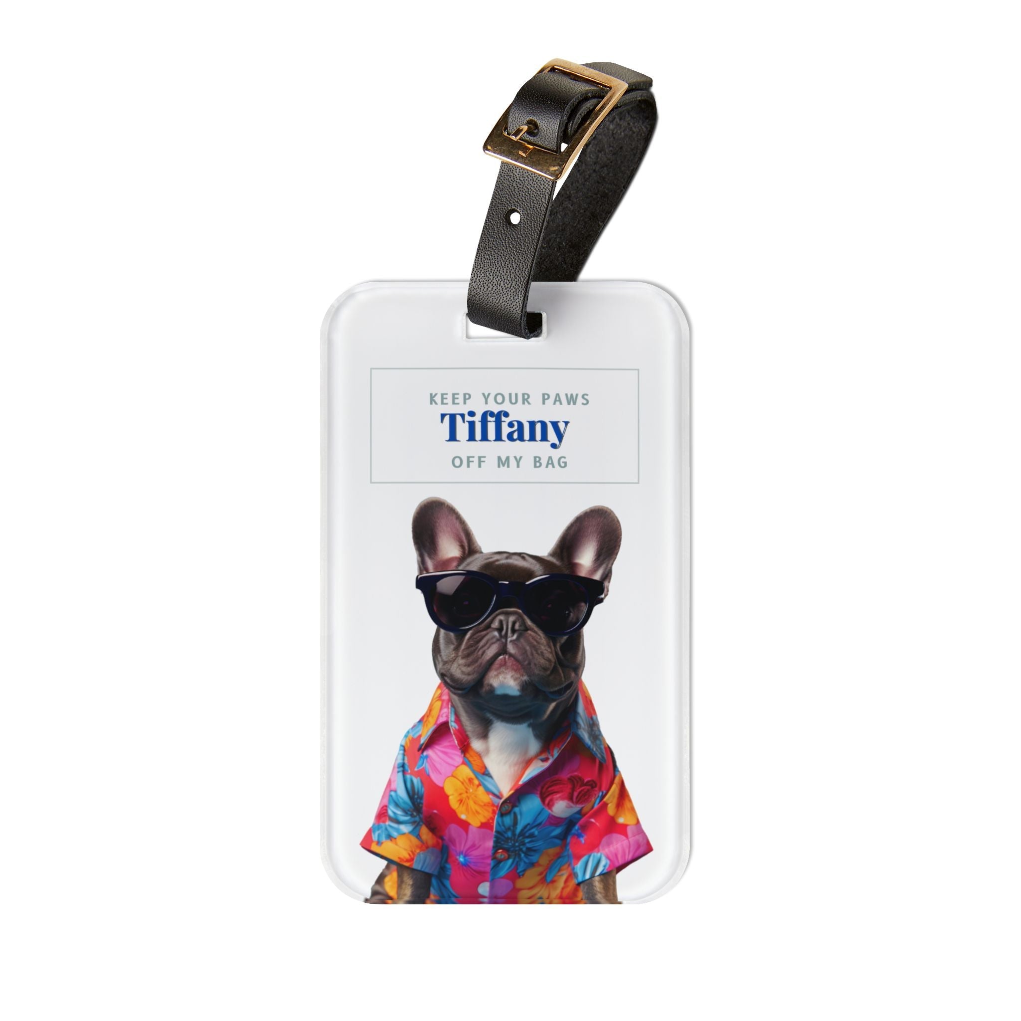 Custom Dog ArtPersonalized Bulldog Luggage Tag