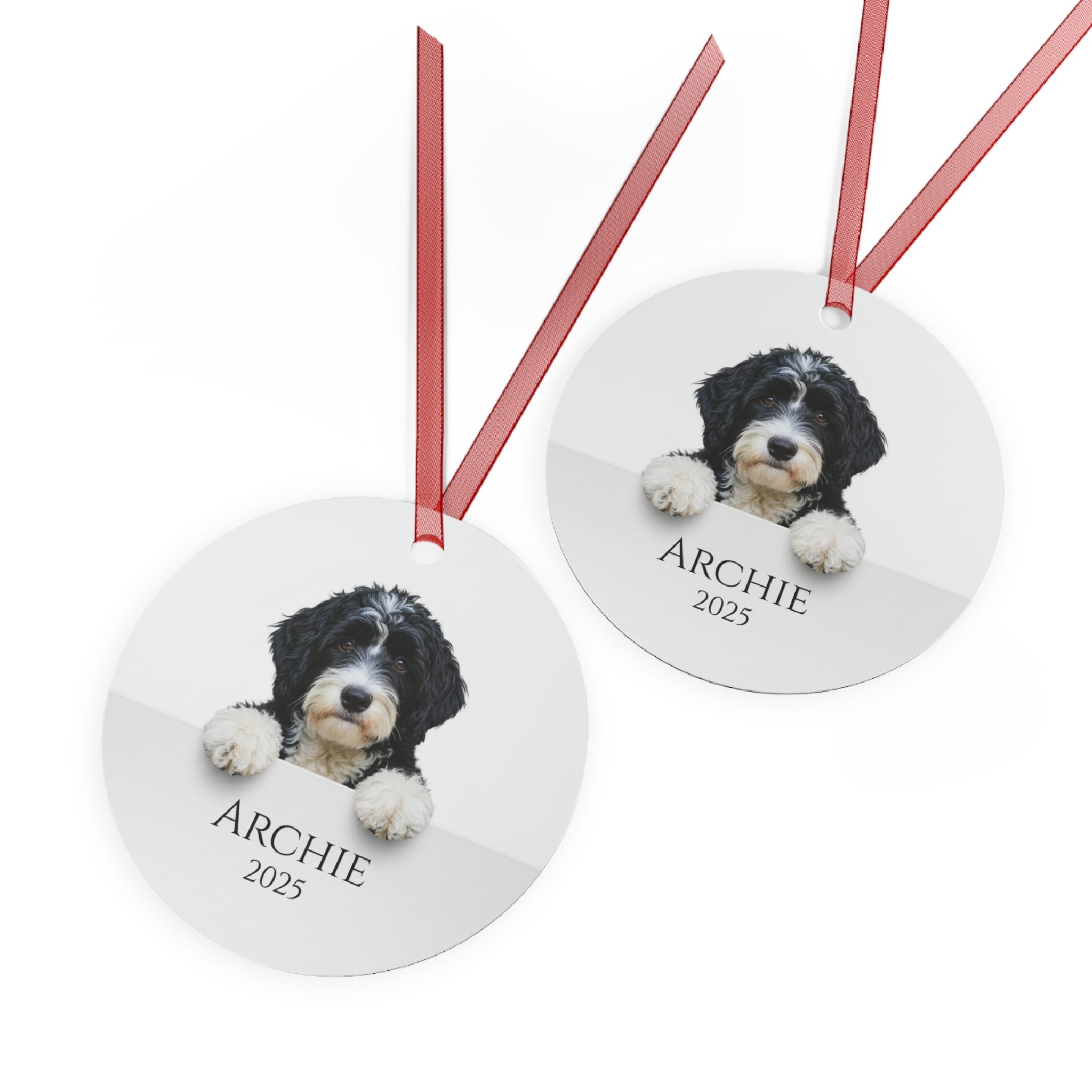 Custom Dog ArtPersonalized Dog Ornament with Your Pet’s Photo – Custom Christmas Keepsake, Round Ceramic 2025 Ornament, Unique Gift for Dog Lovers, Free Shipping