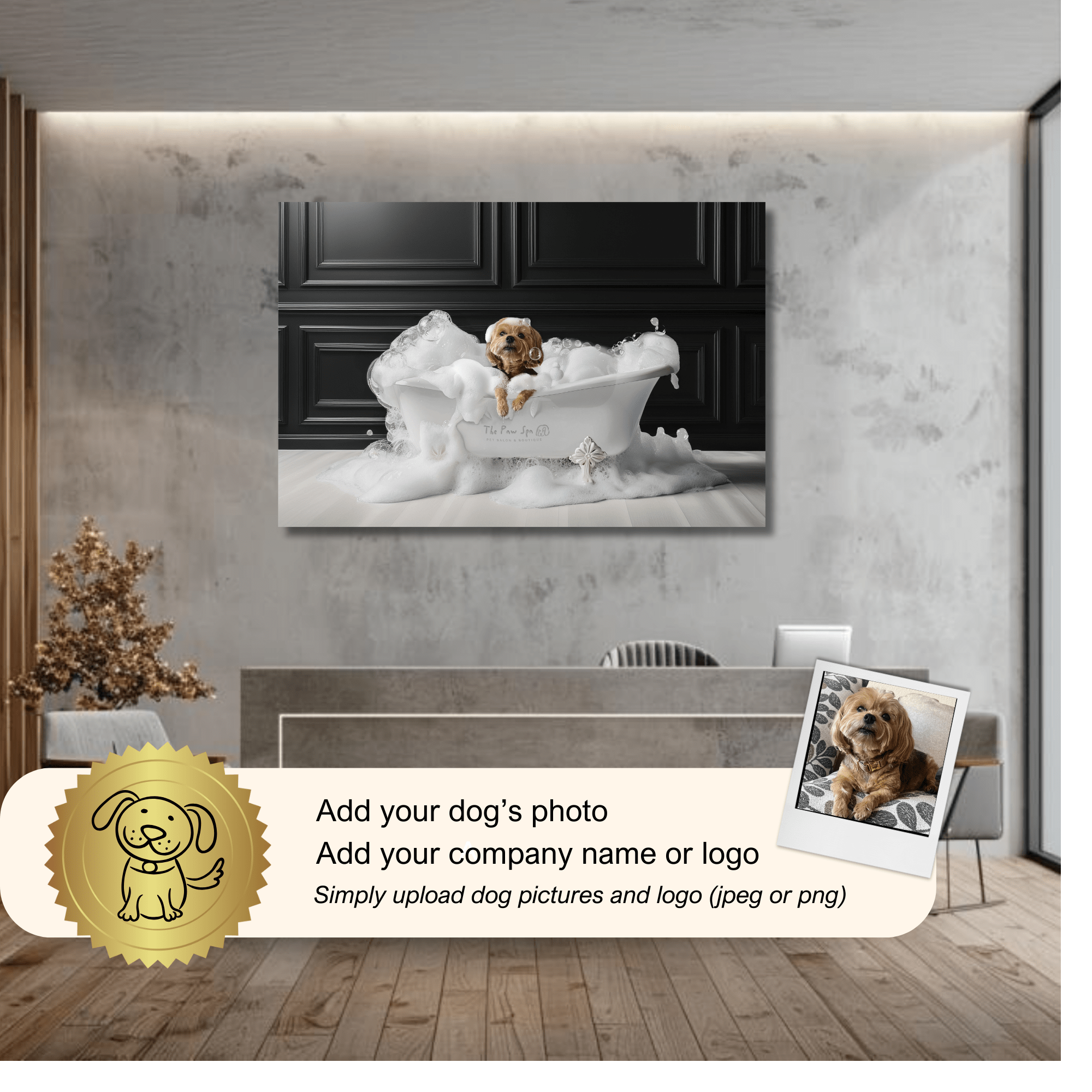 Custom Dog ArtPersonalized Pet Grooming Salon Art