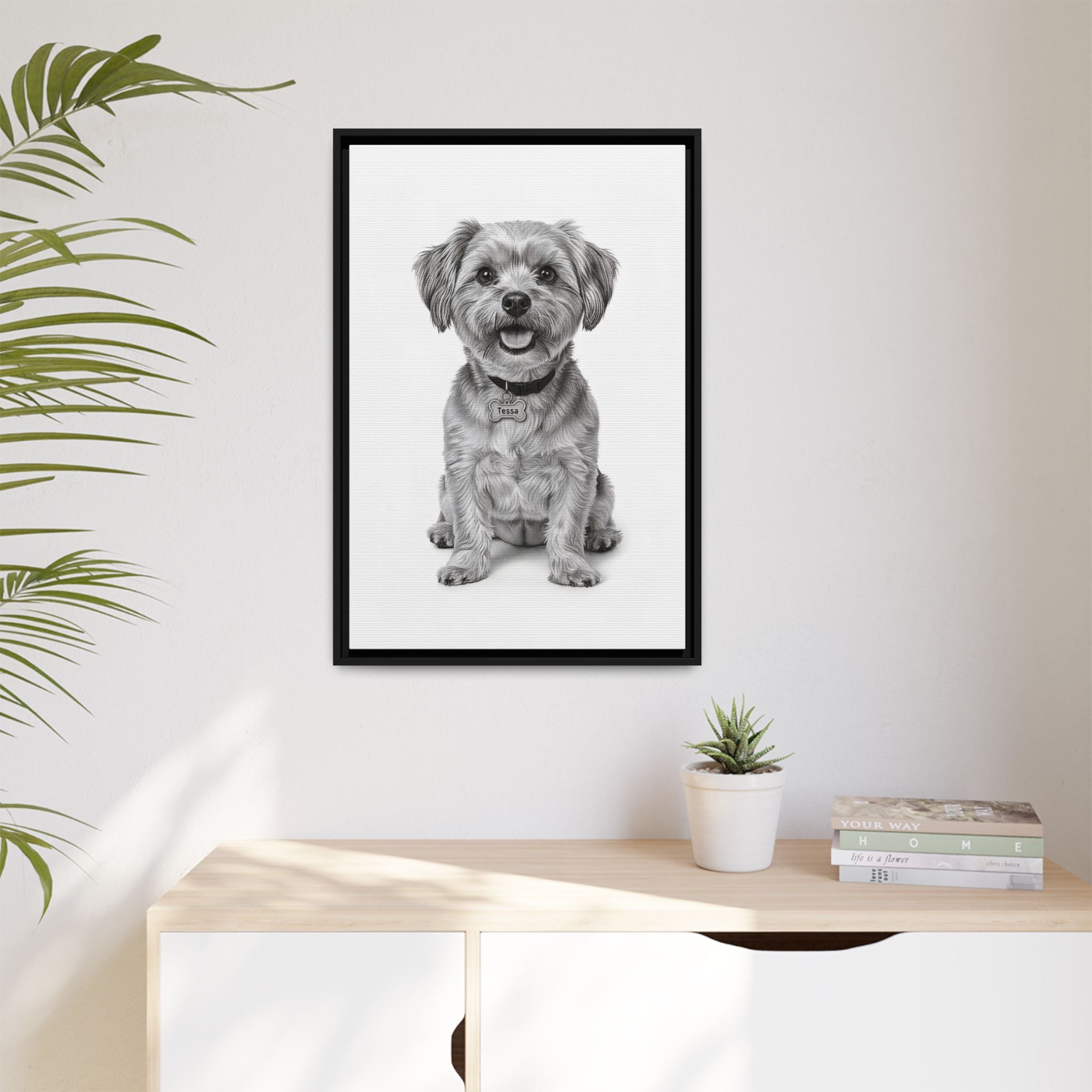 Custom Dog ArtPet Portrait Canvas, Framed Wall Art, Dog Photo Gift, Custom Pet Artwork, Home Decor, Dog Lover's Gift