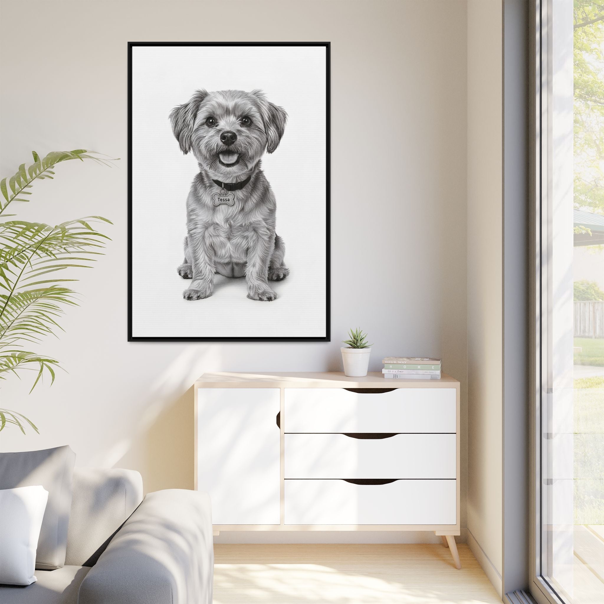 Custom Dog ArtPet Portrait Canvas, Framed Wall Art, Dog Photo Gift, Custom Pet Artwork, Home Decor, Dog Lover's Gift