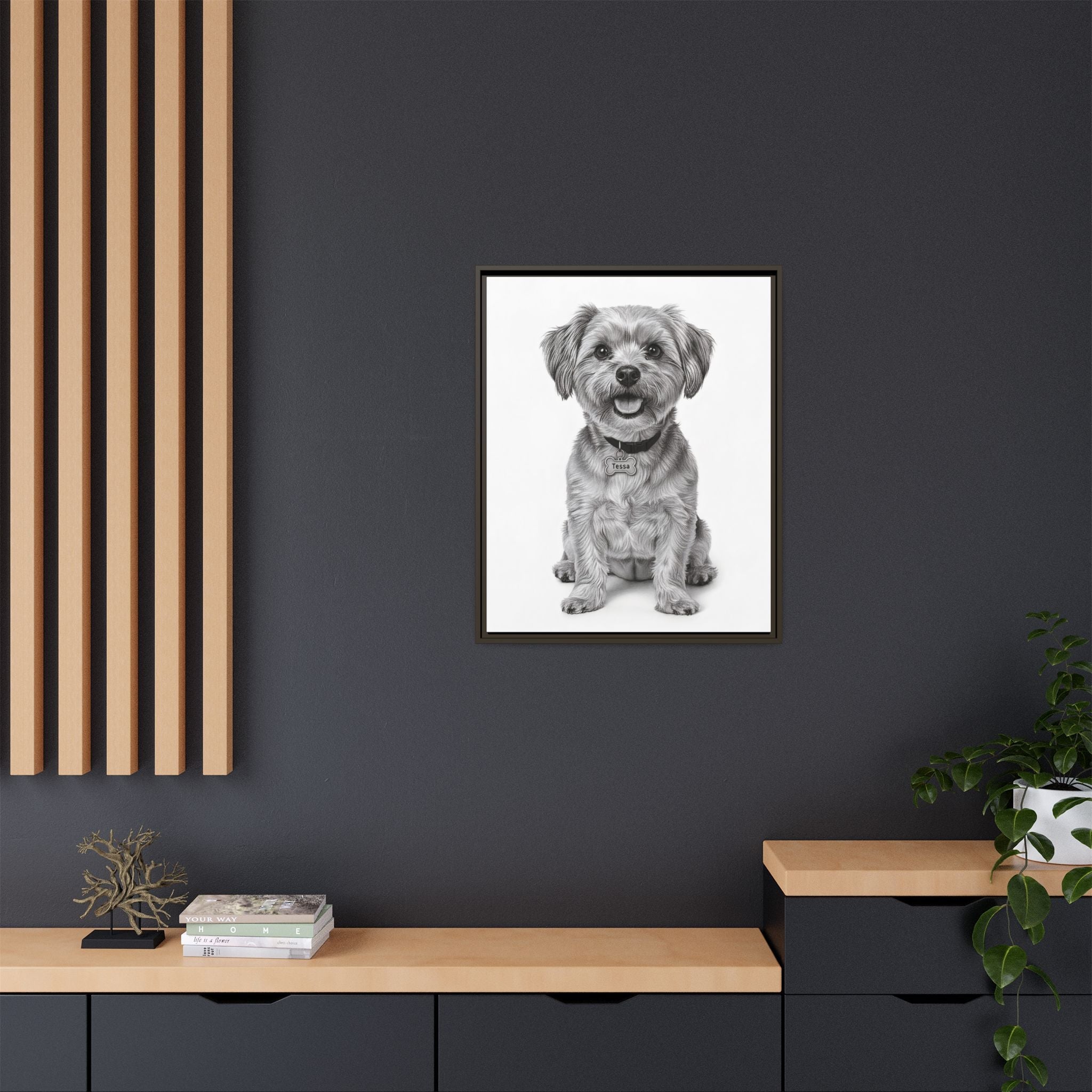 Custom Dog ArtPet Portrait Canvas, Framed Wall Art, Dog Photo Gift, Custom Pet Artwork, Home Decor, Dog Lover's Gift