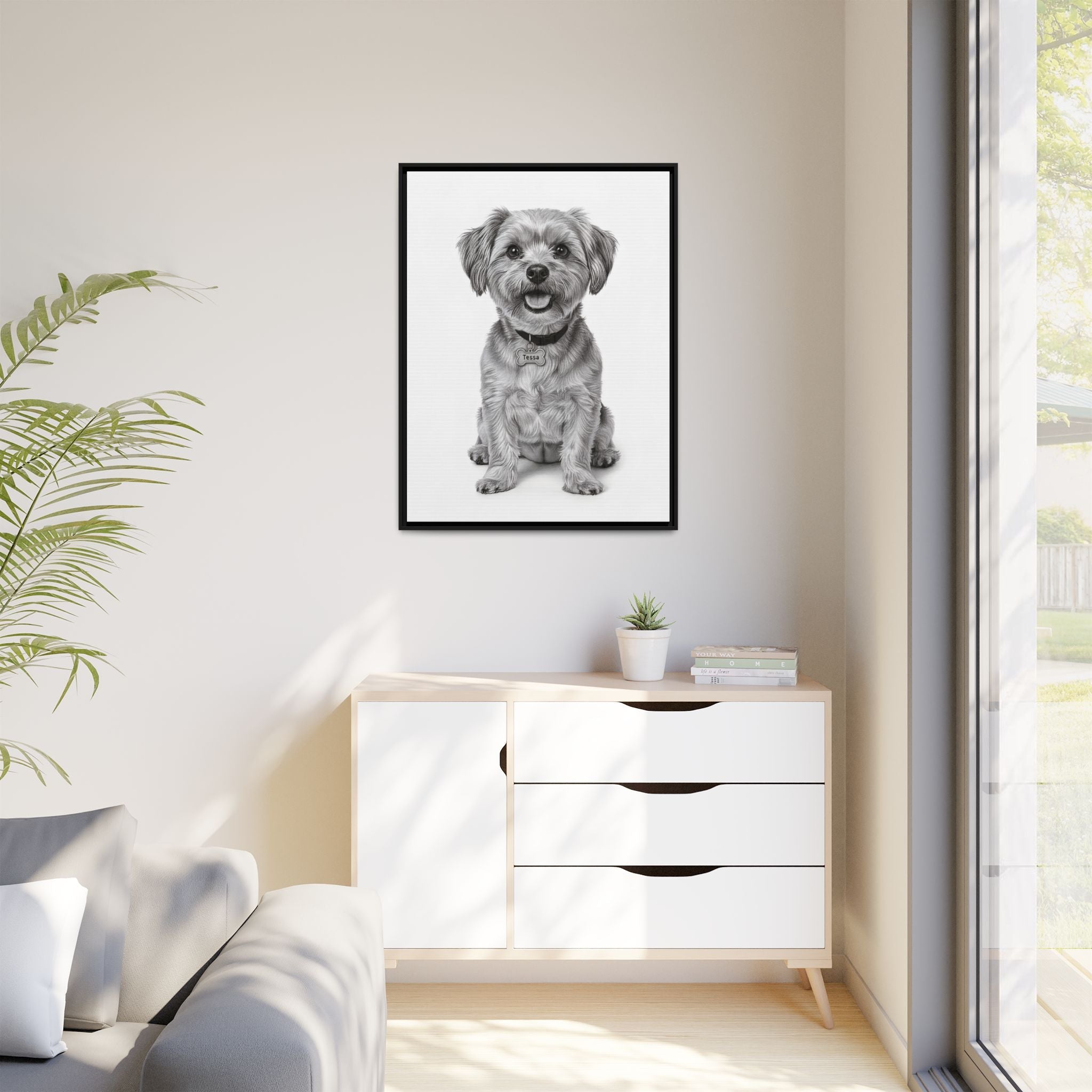 Custom Dog ArtPet Portrait Canvas, Framed Wall Art, Dog Photo Gift, Custom Pet Artwork, Home Decor, Dog Lover's Gift