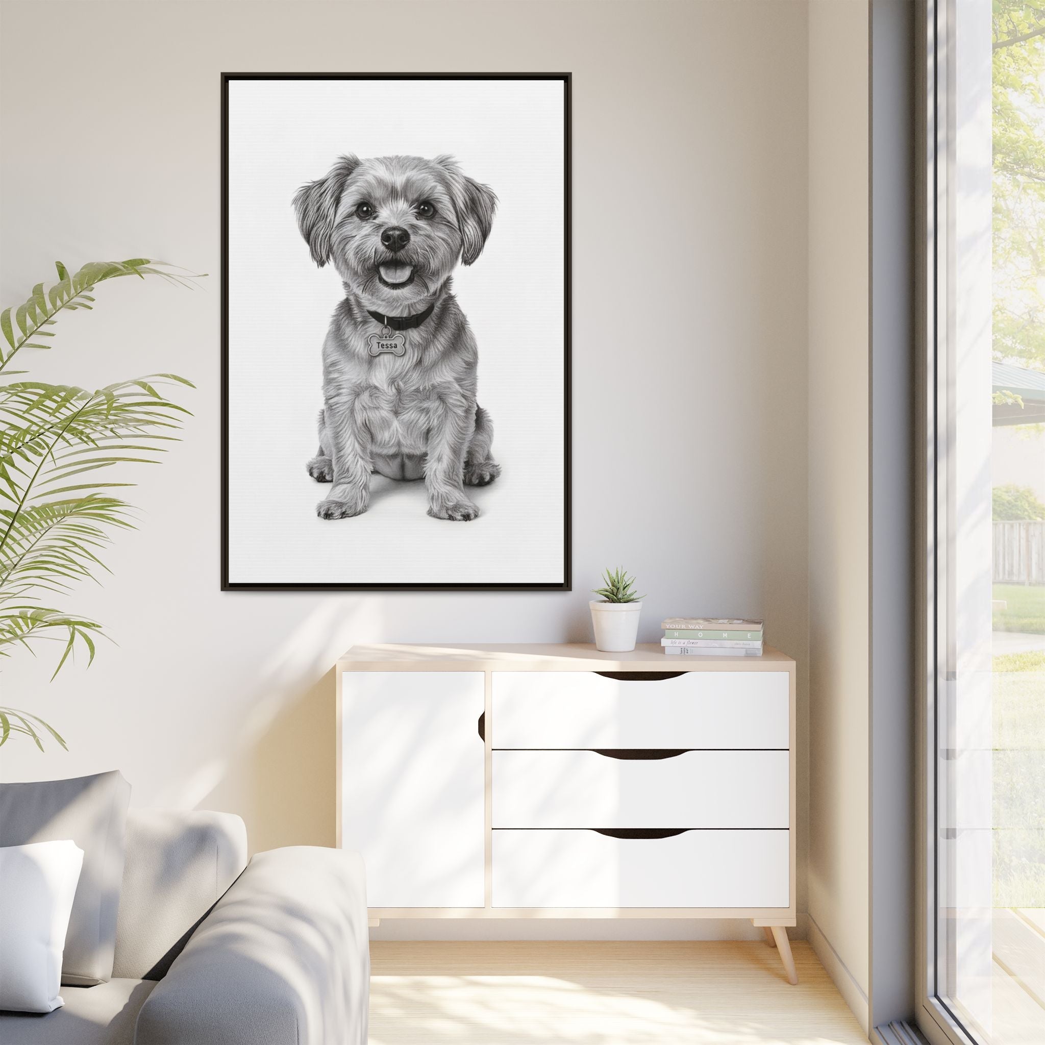 Custom Dog ArtPet Portrait Canvas, Framed Wall Art, Dog Photo Gift, Custom Pet Artwork, Home Decor, Dog Lover's Gift