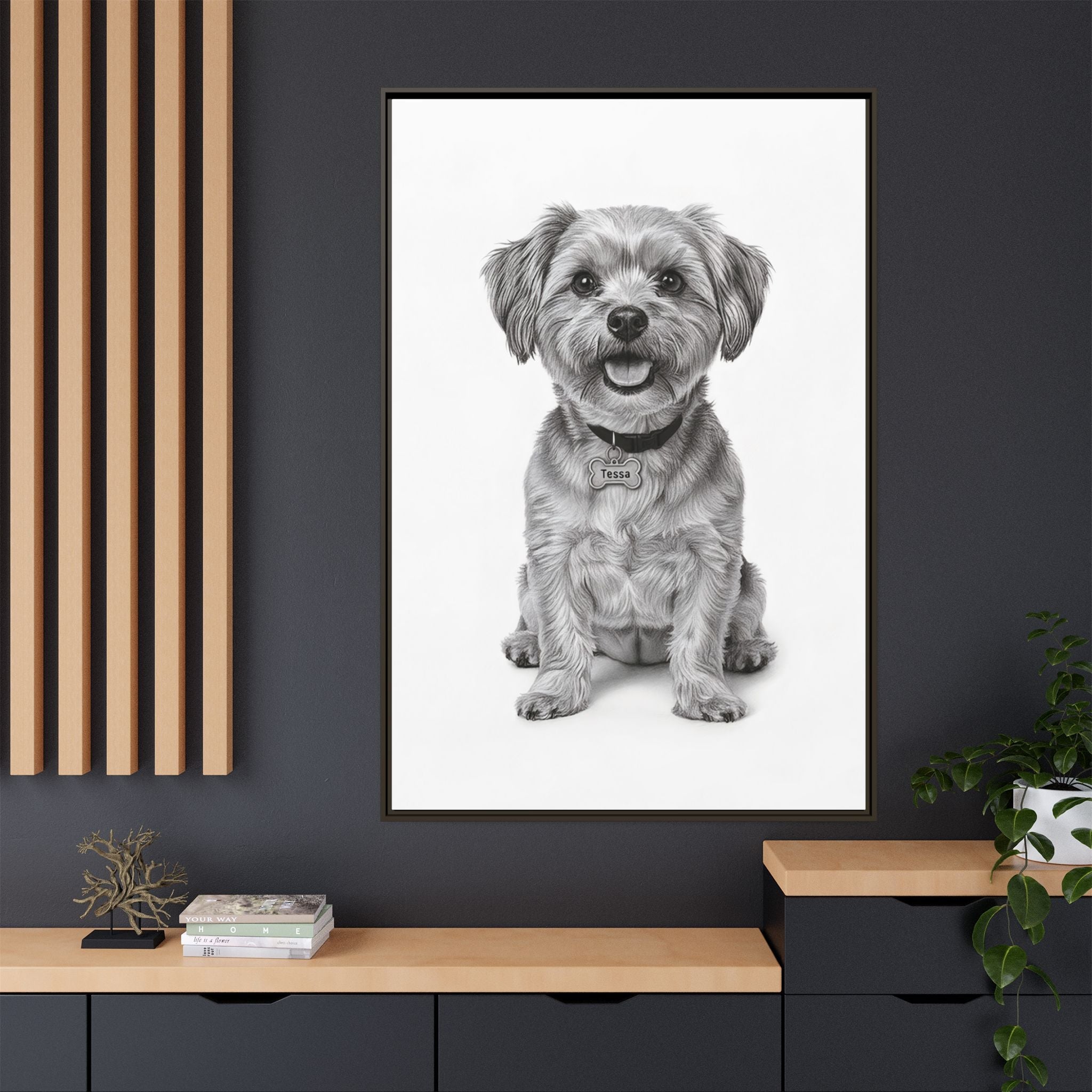 Custom Dog ArtPet Portrait Canvas, Framed Wall Art, Dog Photo Gift, Custom Pet Artwork, Home Decor, Dog Lover's Gift