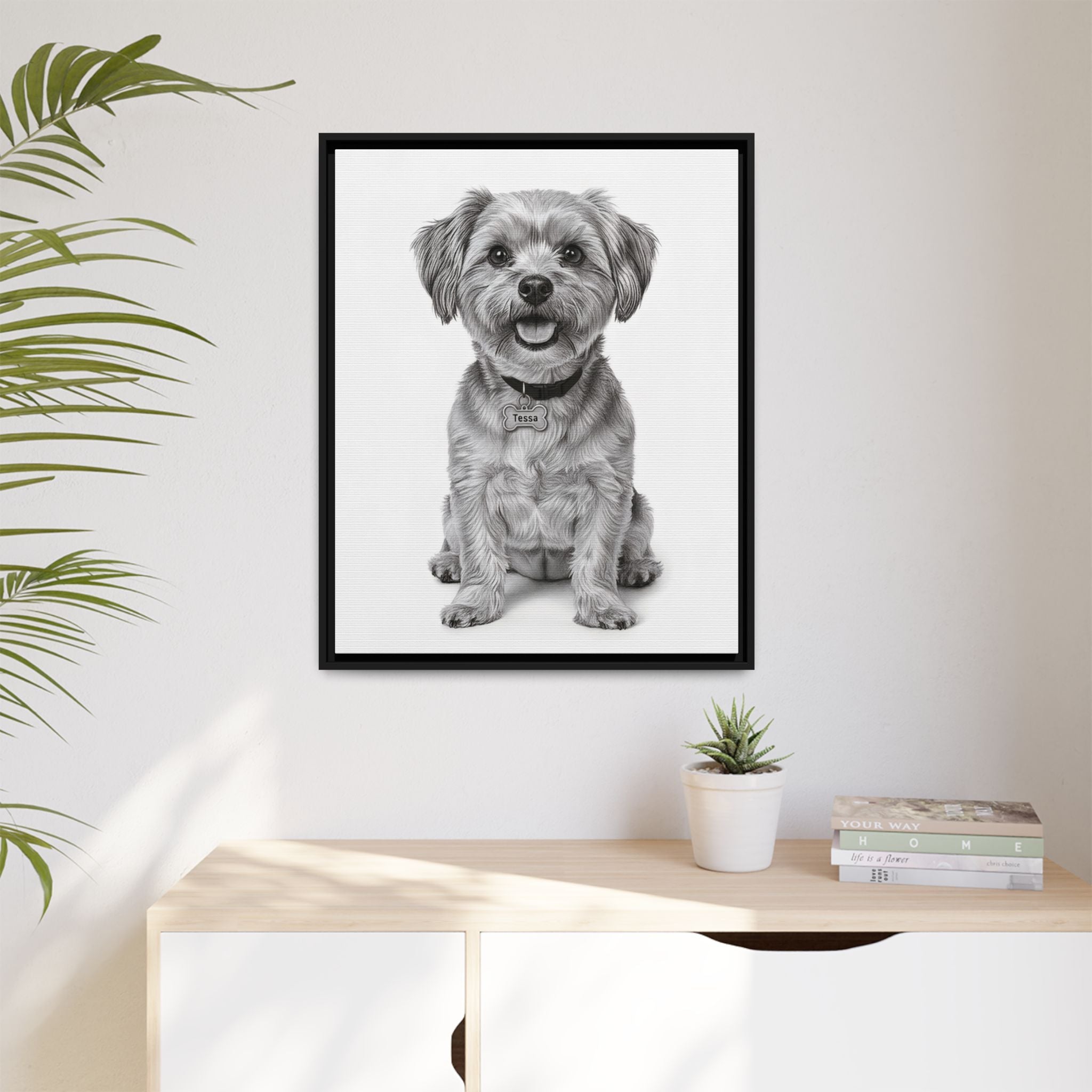 Custom Dog ArtPet Portrait Canvas, Framed Wall Art, Dog Photo Gift, Custom Pet Artwork, Home Decor, Dog Lover's Gift
