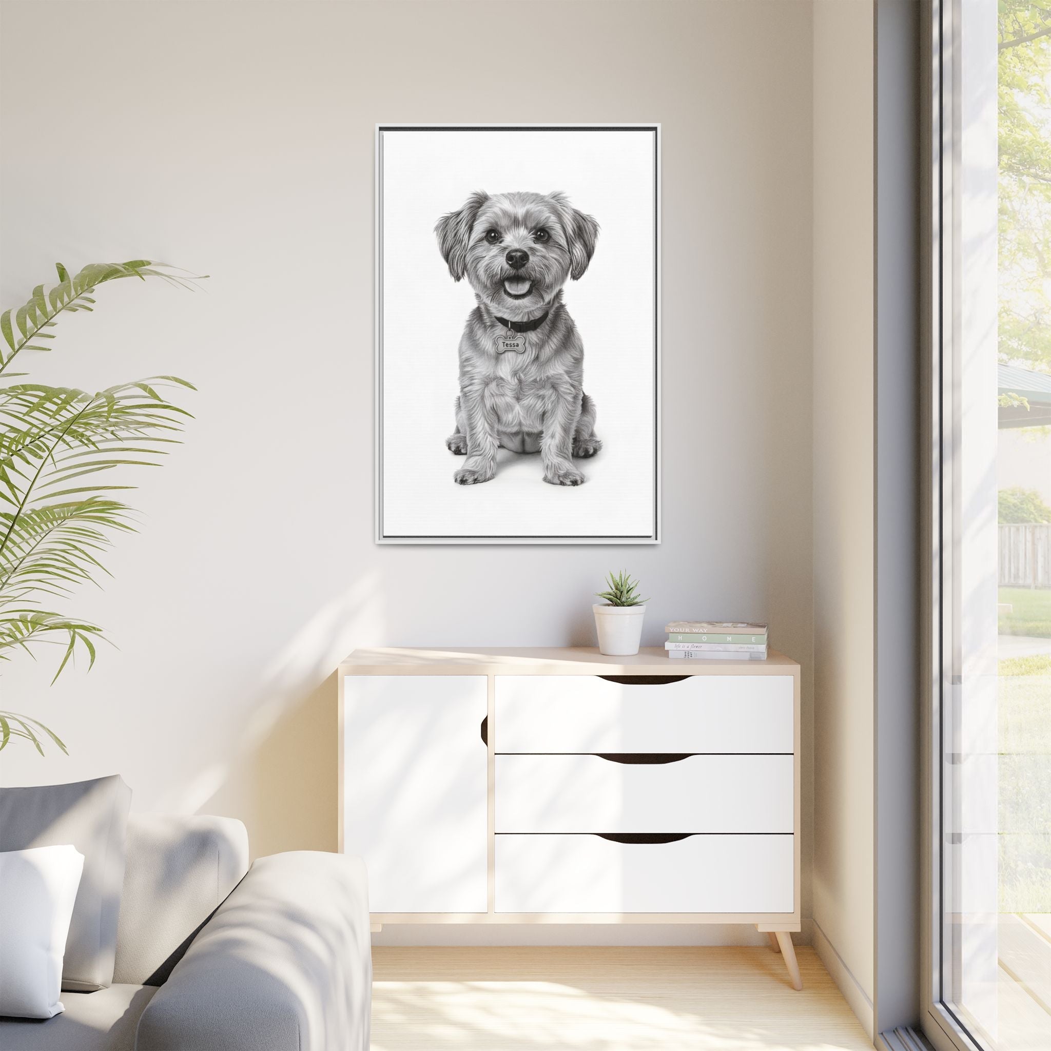 Custom Dog ArtPet Portrait Canvas, Framed Wall Art, Dog Photo Gift, Custom Pet Artwork, Home Decor, Dog Lover's Gift