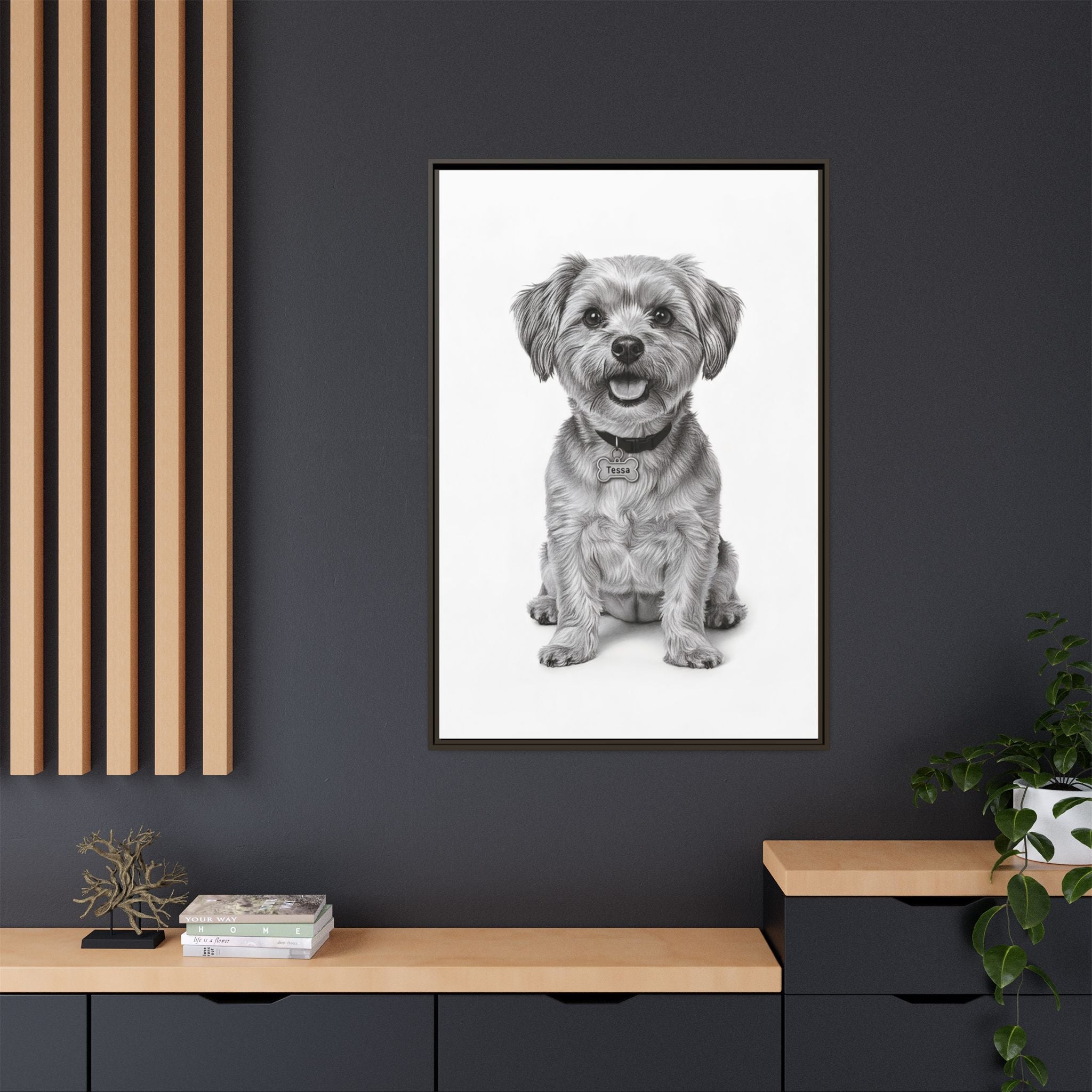 Custom Dog ArtPet Portrait Canvas, Framed Wall Art, Dog Photo Gift, Custom Pet Artwork, Home Decor, Dog Lover's Gift