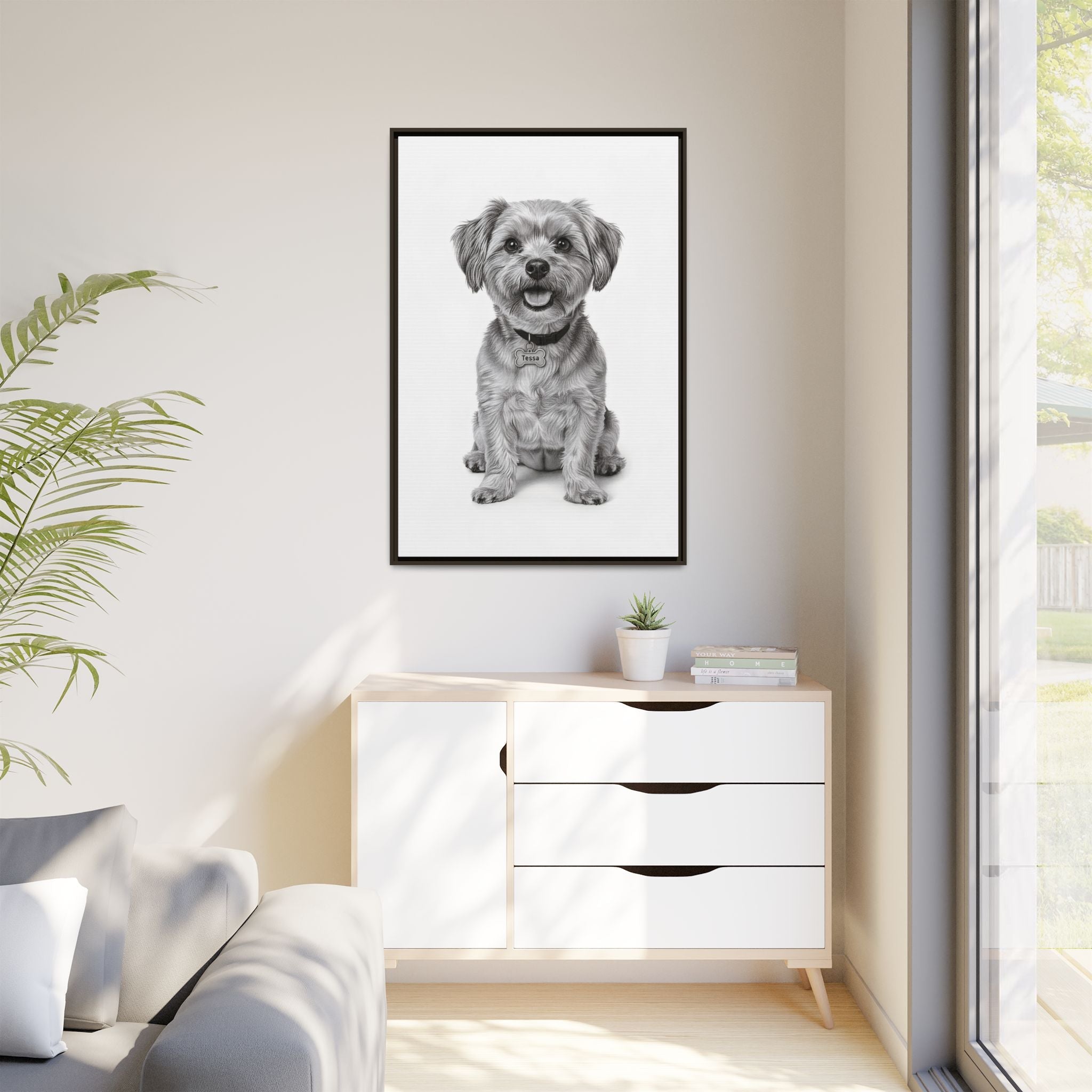 Custom Dog ArtPet Portrait Canvas, Framed Wall Art, Dog Photo Gift, Custom Pet Artwork, Home Decor, Dog Lover's Gift