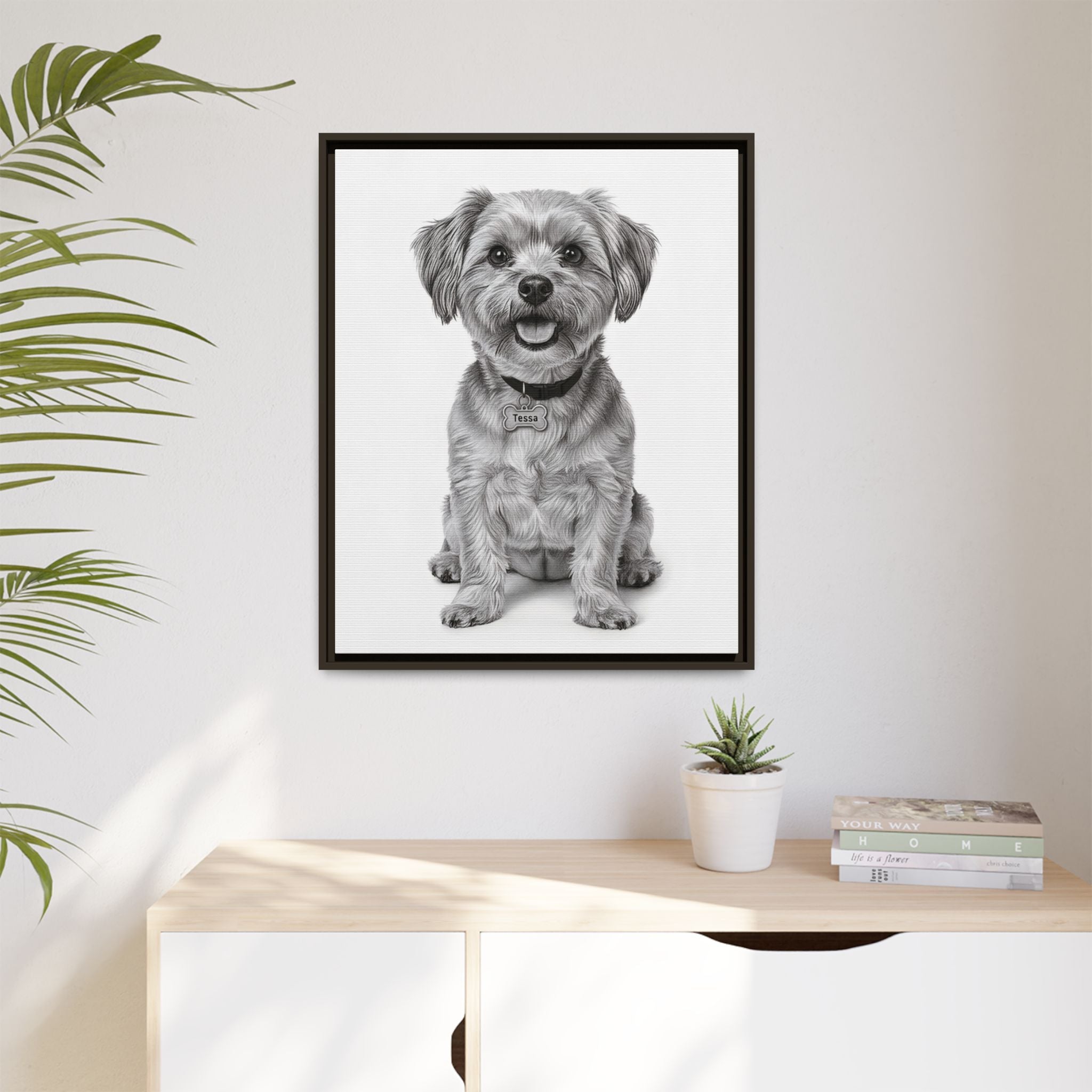 Custom Dog ArtPet Portrait Canvas, Framed Wall Art, Dog Photo Gift, Custom Pet Artwork, Home Decor, Dog Lover's Gift