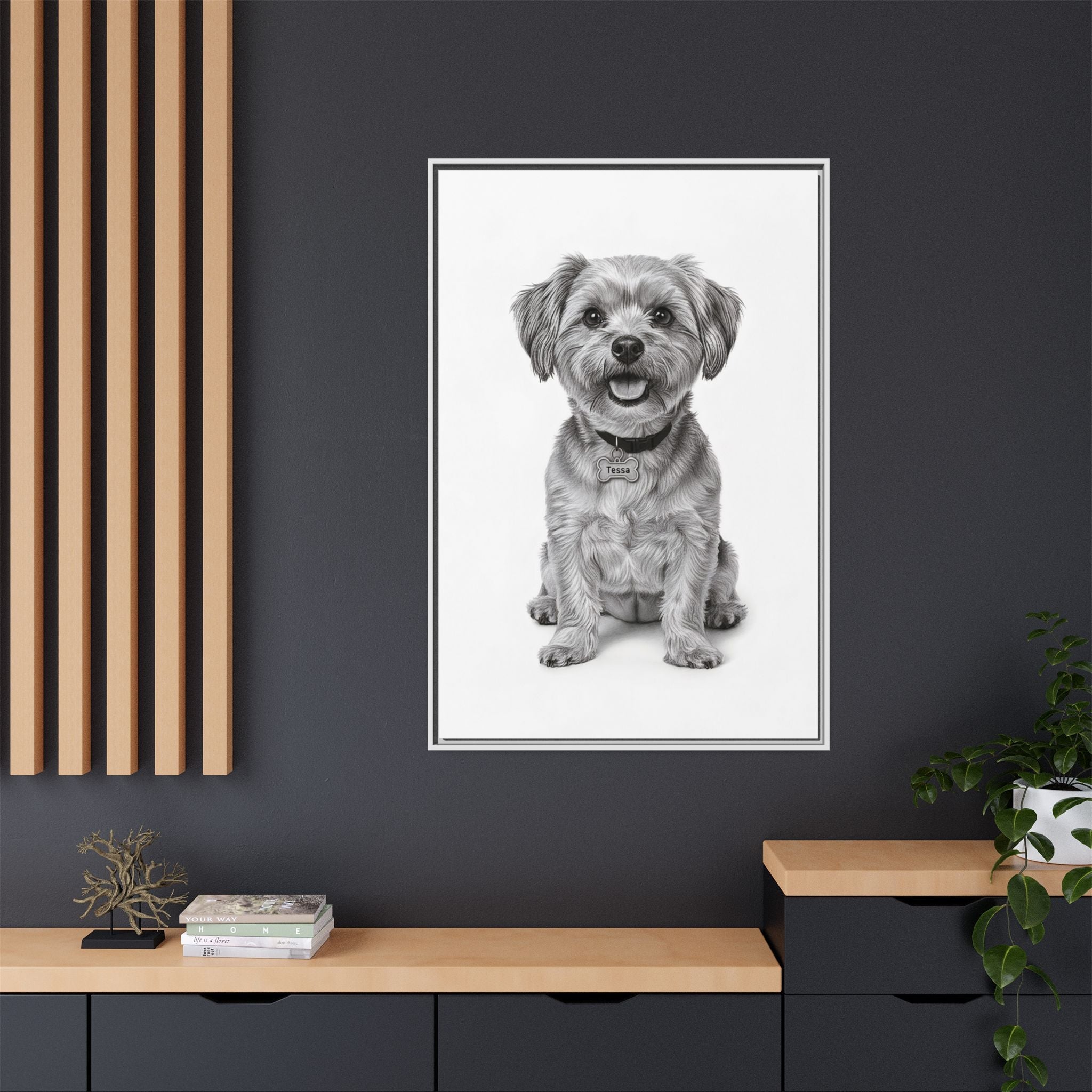 Custom Dog ArtPet Portrait Canvas, Framed Wall Art, Dog Photo Gift, Custom Pet Artwork, Home Decor, Dog Lover's Gift