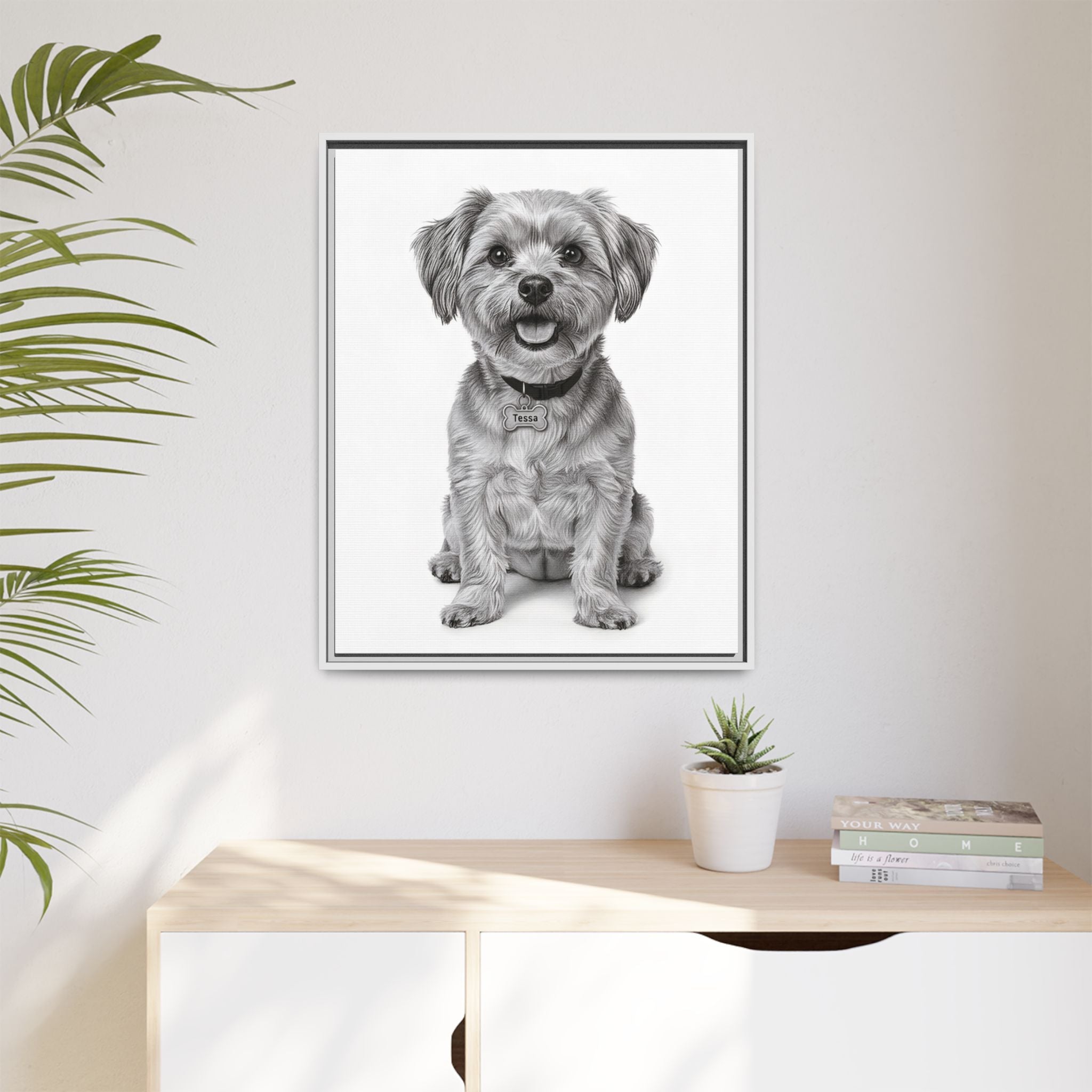 Custom Dog ArtPet Portrait Canvas, Framed Wall Art, Dog Photo Gift, Custom Pet Artwork, Home Decor, Dog Lover's Gift