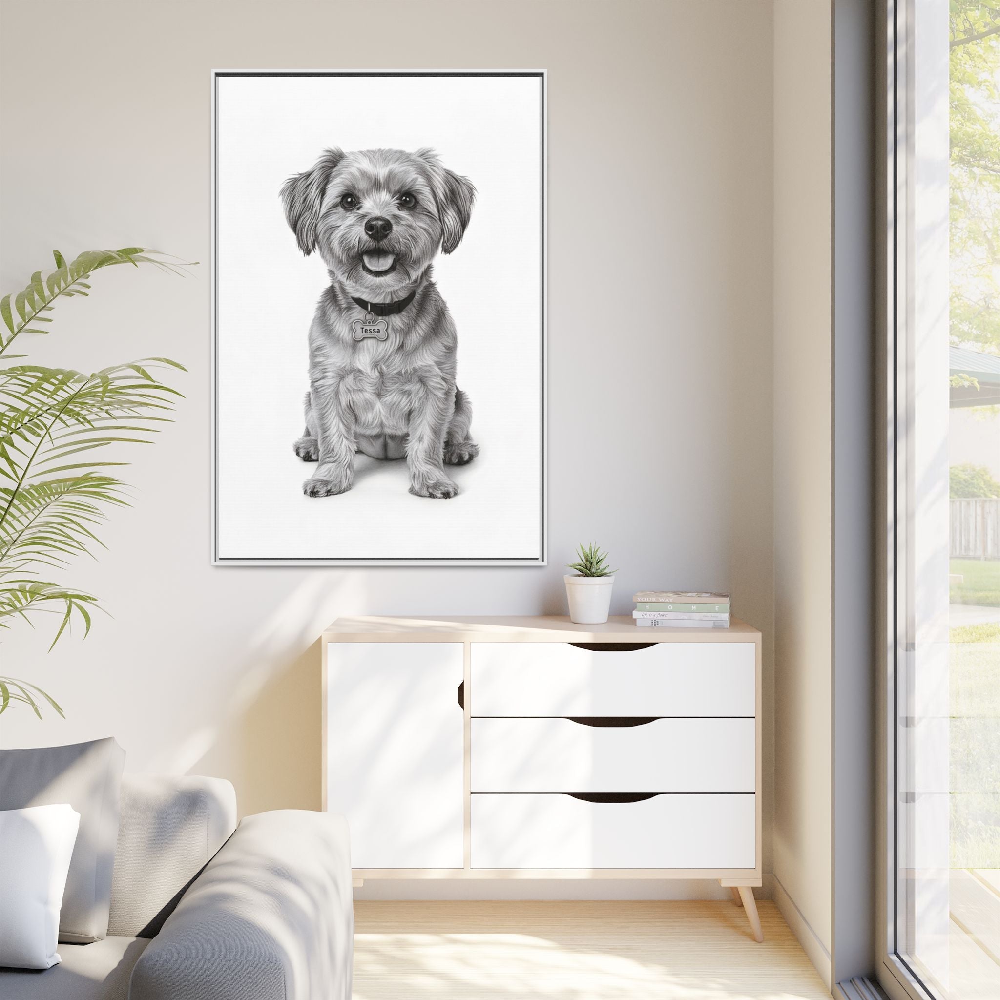 Custom Dog ArtPet Portrait Canvas, Framed Wall Art, Dog Photo Gift, Custom Pet Artwork, Home Decor, Dog Lover's Gift