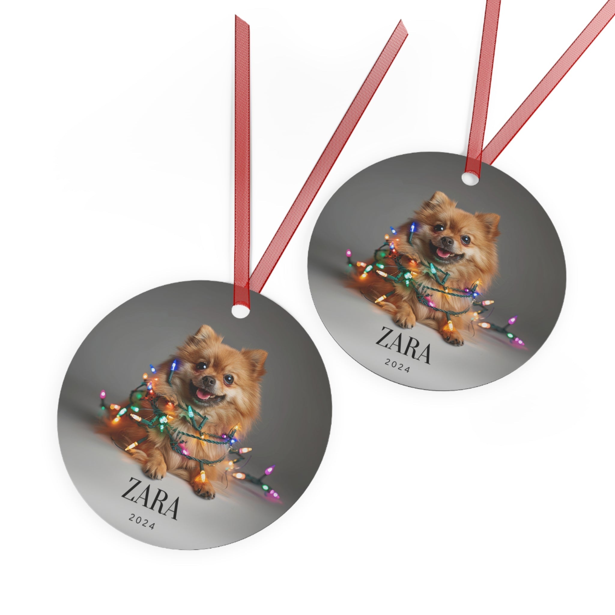 Custom Dog ArtPomeranian Christmas Ornament | Personalized