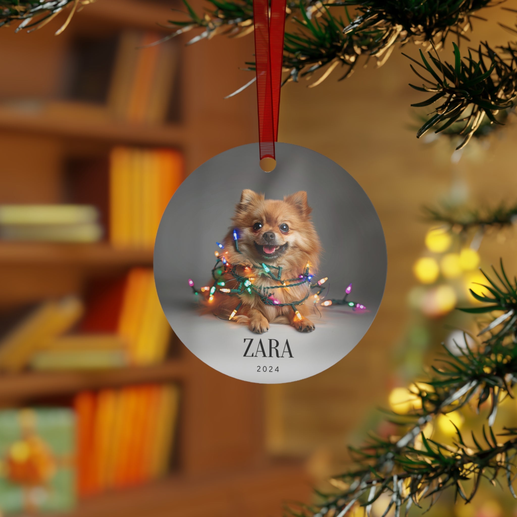 Custom Dog ArtPomeranian Christmas Ornament | Personalized