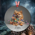 Load image into Gallery viewer, Custom Dog ArtPomeranian Puppy Christmas Ornament | Personalized
