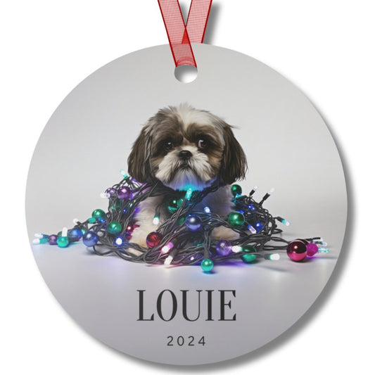 Custom Dog ArtShih Tzu Christmas Ornament | Personalized