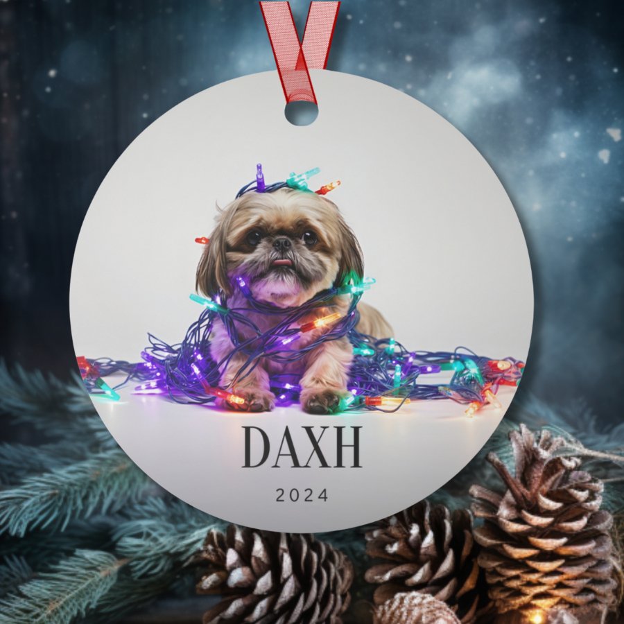 Custom Dog ArtShih Tzu Christmas Ornament | Personalized