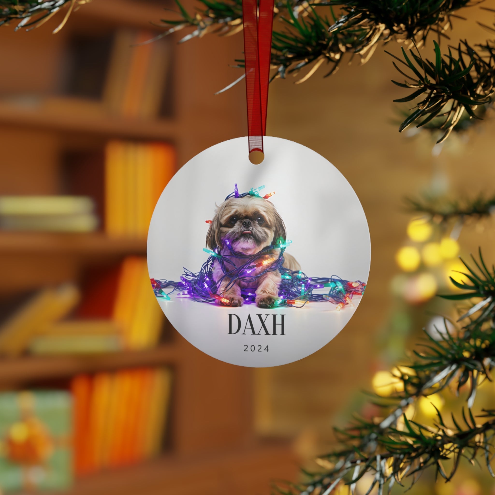 Custom Dog ArtShih Tzu Christmas Ornament | Personalized