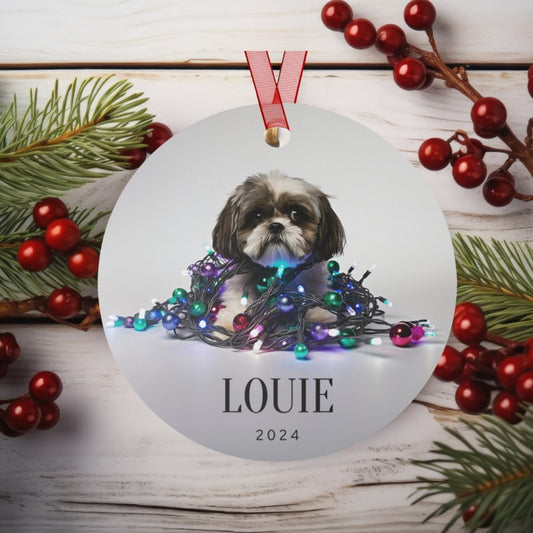 Custom Dog ArtShih Tzu Christmas Ornament | Personalized