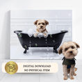 Load image into Gallery viewer, Custom Dog ArtTitle Turn Your Dog’s Photo Into Adorable Bathtub Art – Fast Digital Download & Canvas Option

