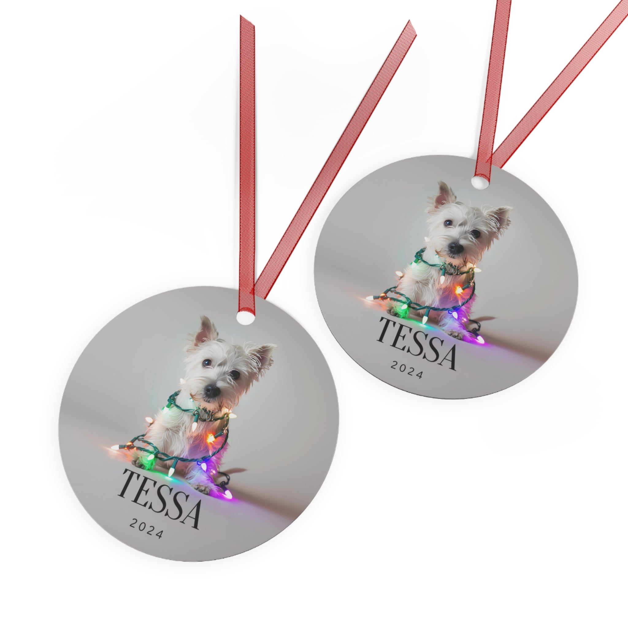 Custom Dog ArtWestie Christmas Ornament | Personalized