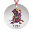 Load image into Gallery viewer, Custom Dog ArtYellow Lab Christmas Ornament | Personalized
