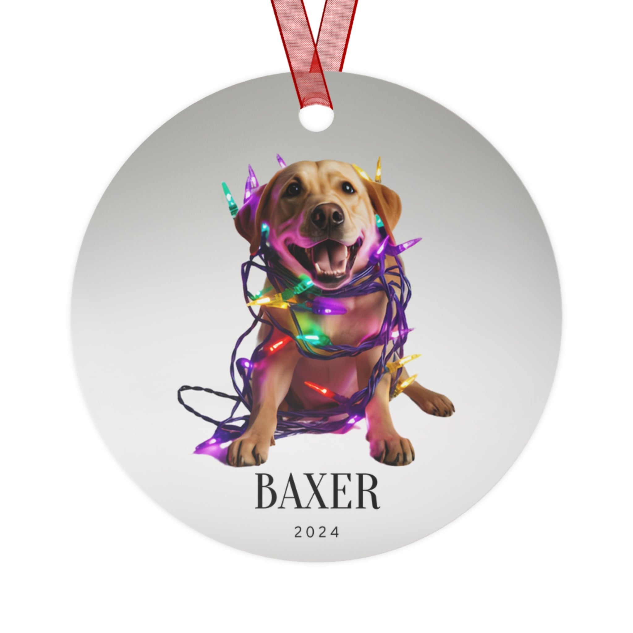 Custom Dog ArtYellow Lab Christmas Ornament | Personalized