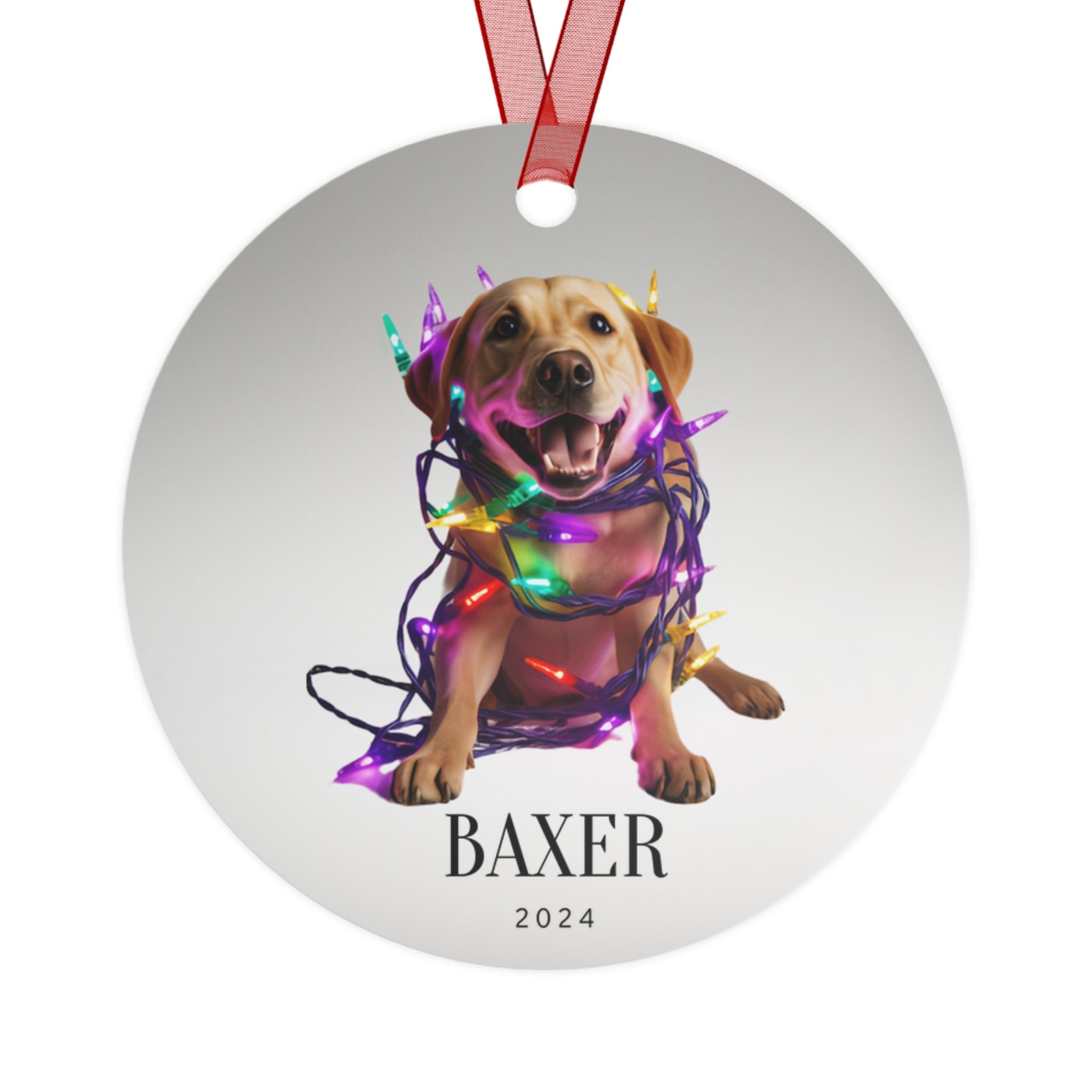 Custom Dog ArtYellow Lab Christmas Ornament | Personalized