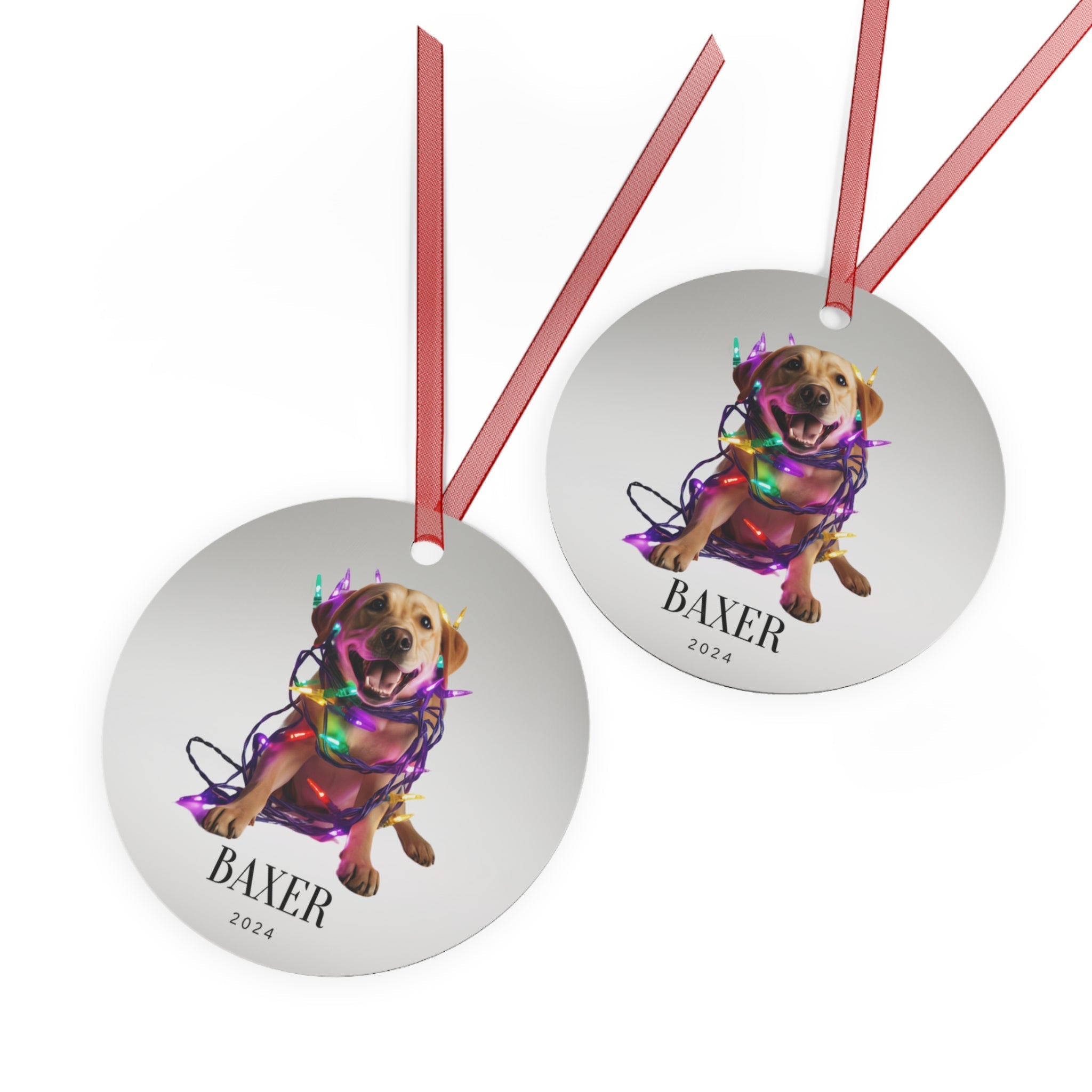 Custom Dog ArtYellow Lab Christmas Ornament | Personalized