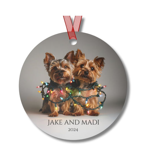 Custom Dog ArtYorkie Christmas Ornament | Personalized