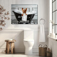 Load image into Gallery viewer, Custom canvas print: Yorkshire Terrier in bubble bath and personalized bath towel, perfect gift
